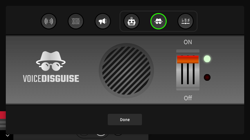 UNIFY voice disguise effect settings